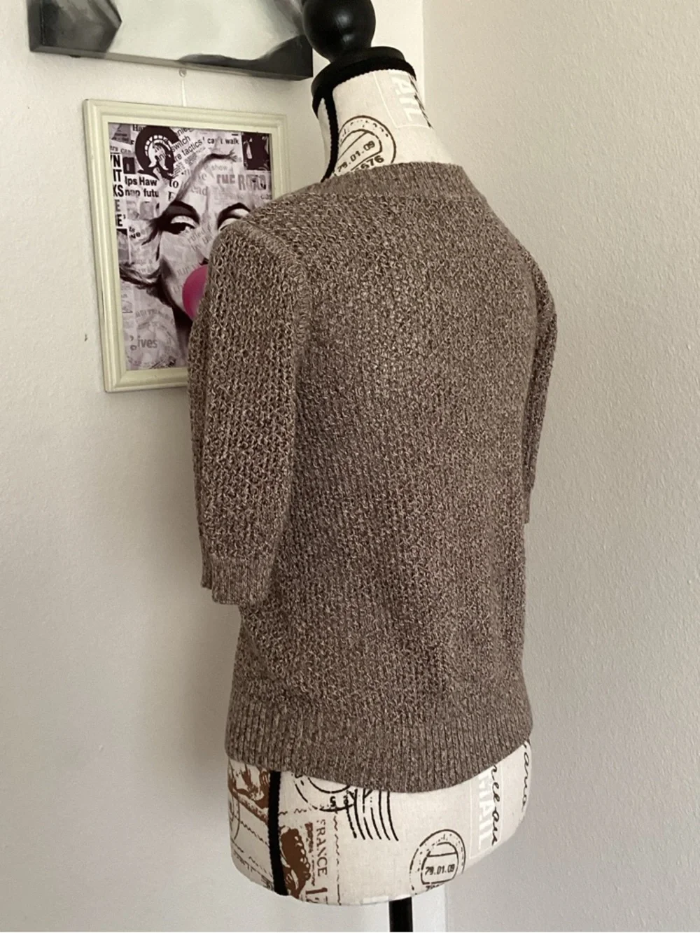 Pendleton Taupe Short-Sleeve Crew Sweater - Picture 2 of 6